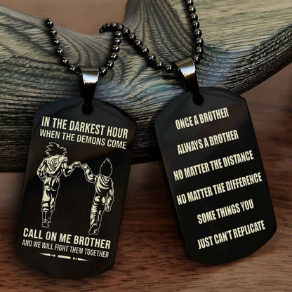 OP tem 3 Customizable engraved dog tag double sided gift from brother Once A Brother Always A Brother