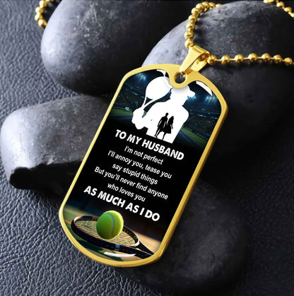 Sport Military Chain 18K Gold Plated Silver Plated To My Husband From Wife With Love Message