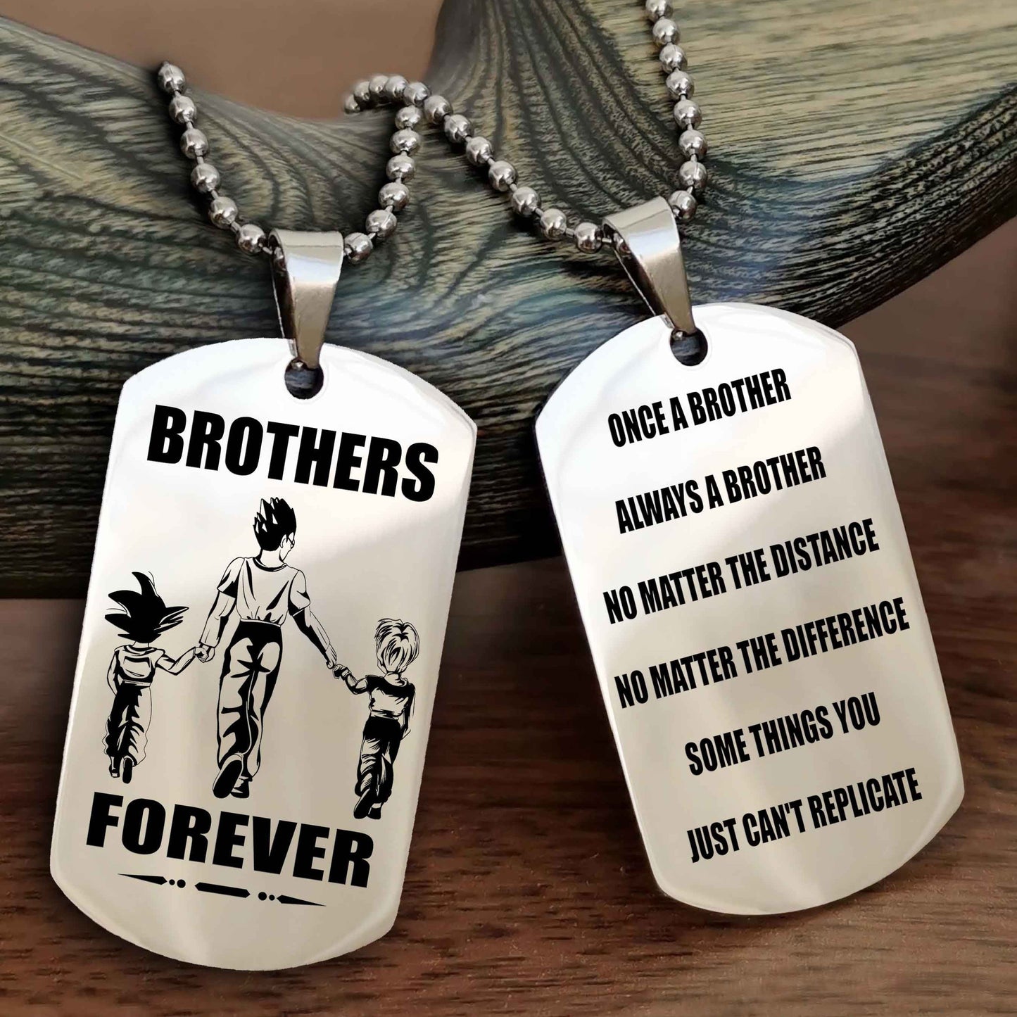 OP Customizable engraved dog tag double sided gift from brother - Brother Forever Once A Brother Always A Brother