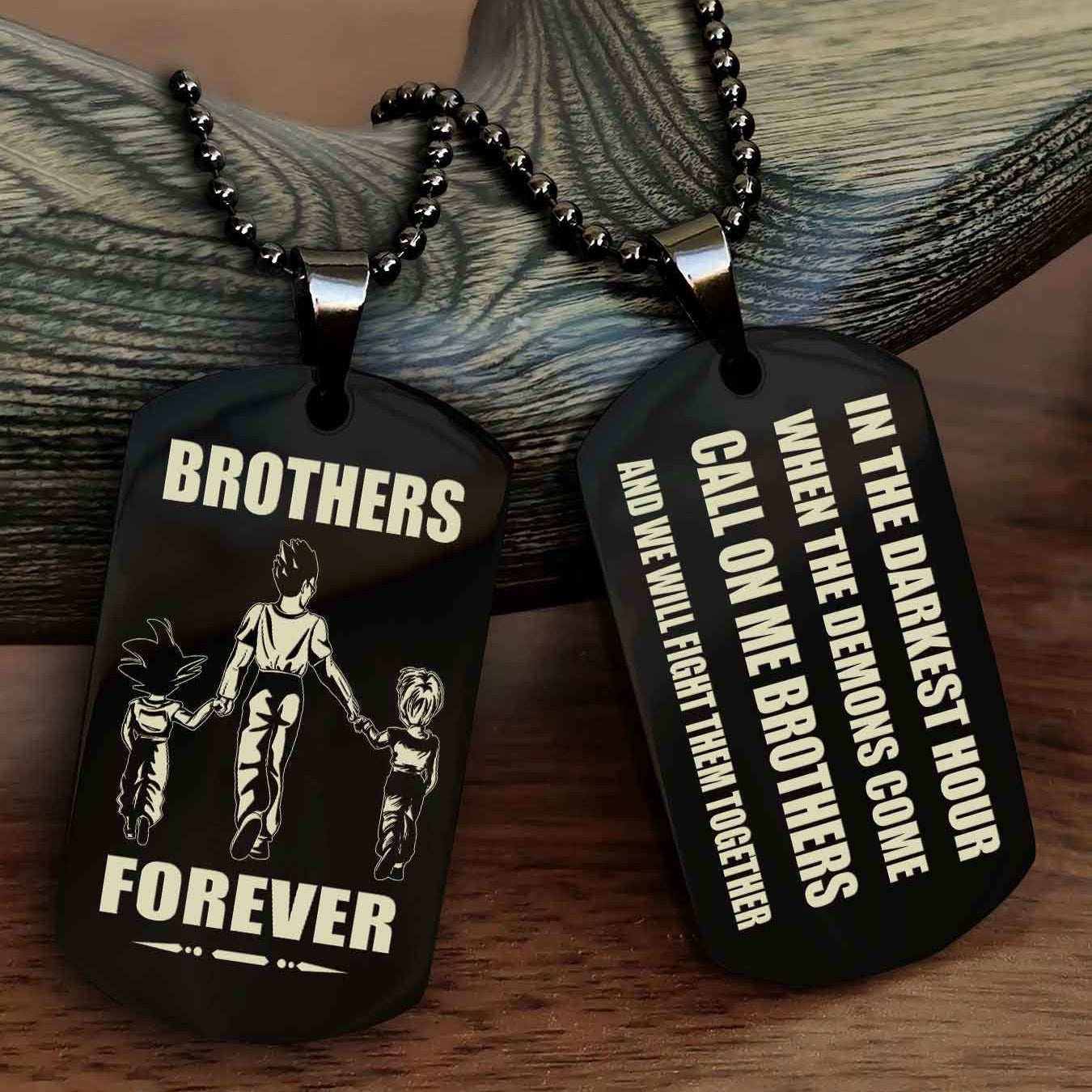 TWD Engraved Double Sided Dog Tag Call On Me Brother NAG Brothers Forever We Will Fight Them Together