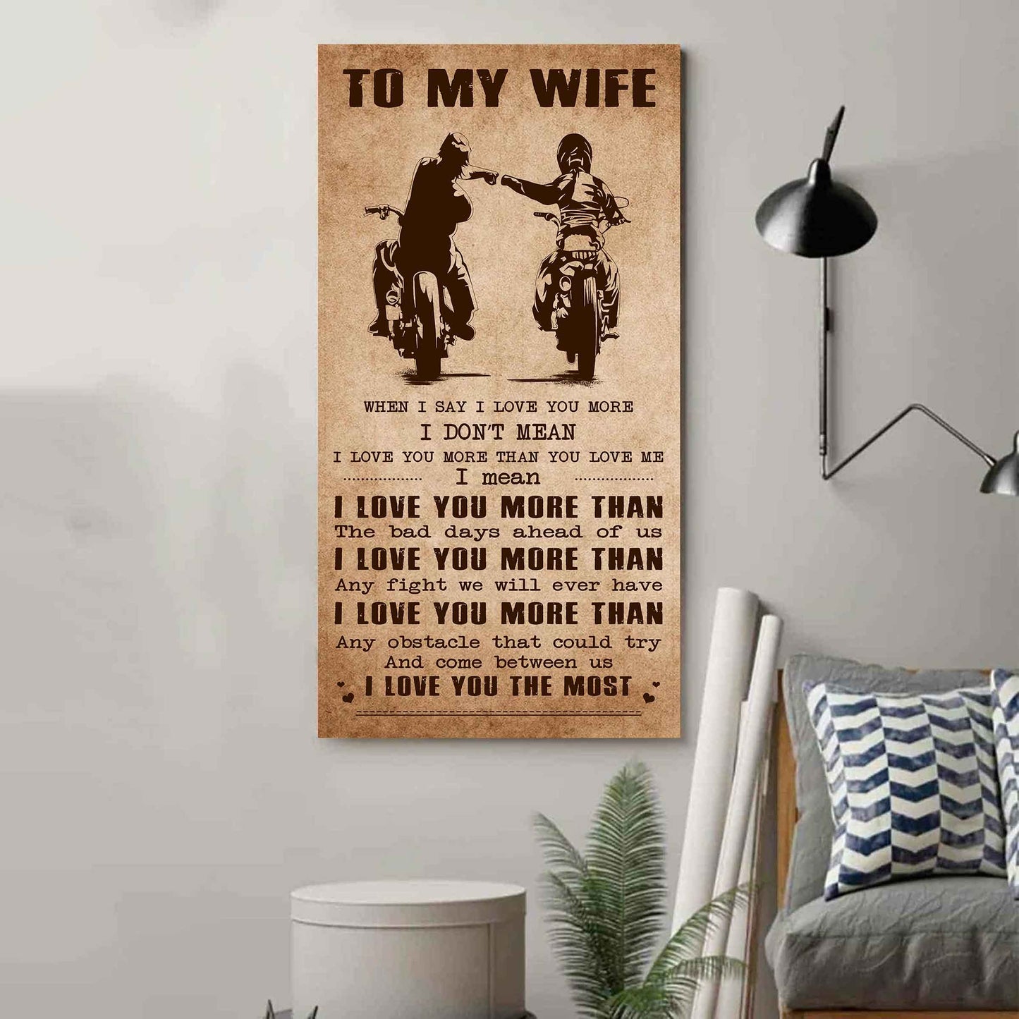Samurai Poster Canvas To My Wife When I Say I Love You More - I Love You The Most Gift For Your Wife