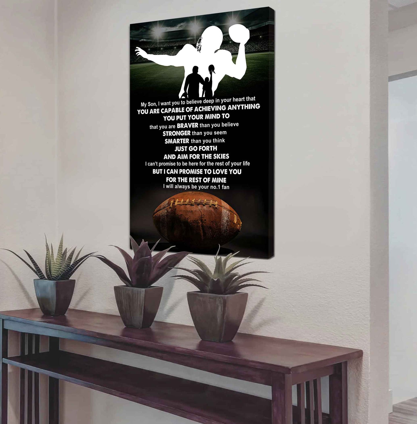 Baseball Poster Canvas Dad To Son - That You Are Braver Than You Believe You Are Capable Of I Will Always Your No 1 Fan