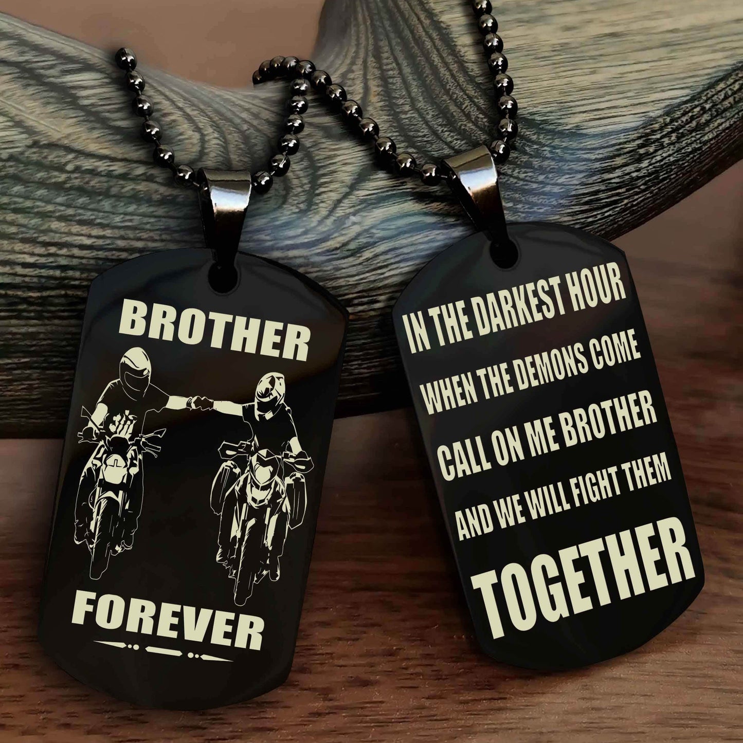 Samurai Personalized Double Sided Dog Tag For My Brother - Call On Me Brother And We Will Fight Them Together Gift For Your Friend