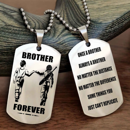 Cowboy Customizable engraved dog tag double sided gift from brother - Brother Forever Once A Brother Always A Brother