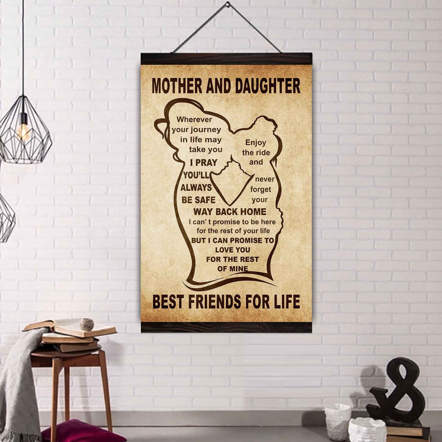 Personalized Family Poster Canvas Mother And Daughter Best Friend For Life Gift From Mom Gift For Your Daughter With Motivational Message