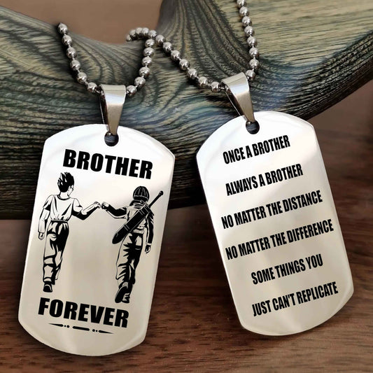 DRB Customizable engraved dog tag double sided gift from brother - Brother Forever Once A Brother Always A Brother