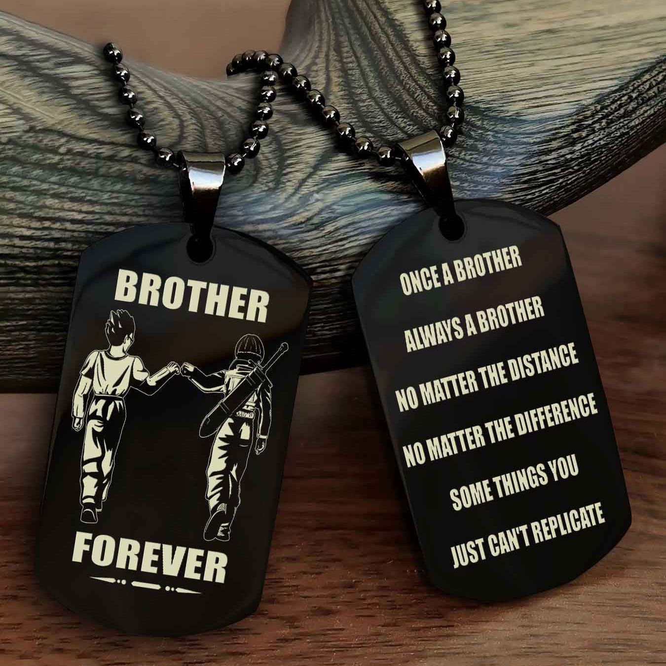 Cowboy Customizable engraved dog tag double sided gift from brother - Brother Forever Once A Brother Always A Brother
