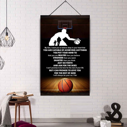 Sport Poster Canvas Dad To Son - That You Are Braver Than You Believe You Are Capable Of I Will Always Your No 1 Fan