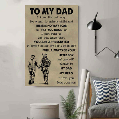 Family The Old Dad Poster Canvas To My Dad I Know It's Not Easy To Raise A Child I Will Always Be Your Little Boy