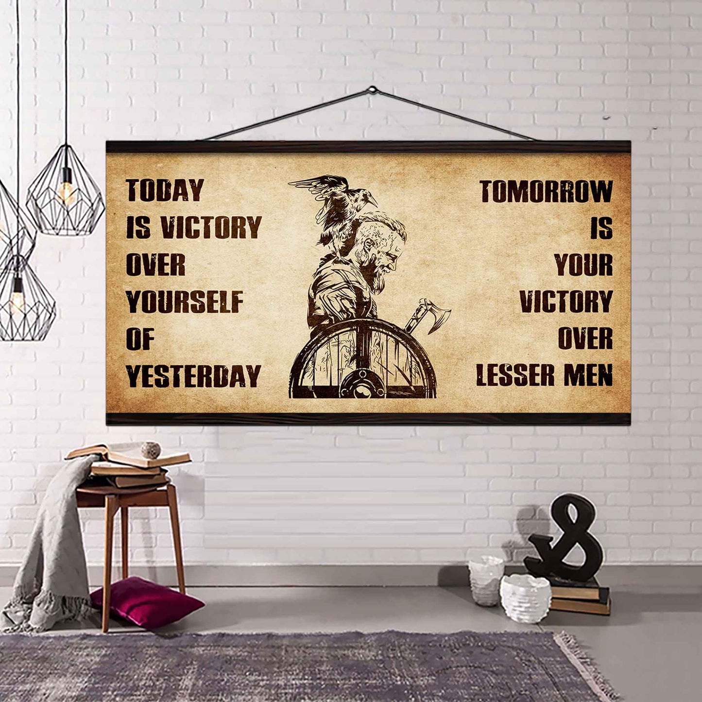 Personalized Samurai Poster Canvas - Today Is Victory Over Yourself Of Yesterday Tomorrow Is Your Victory Over Lesser Men