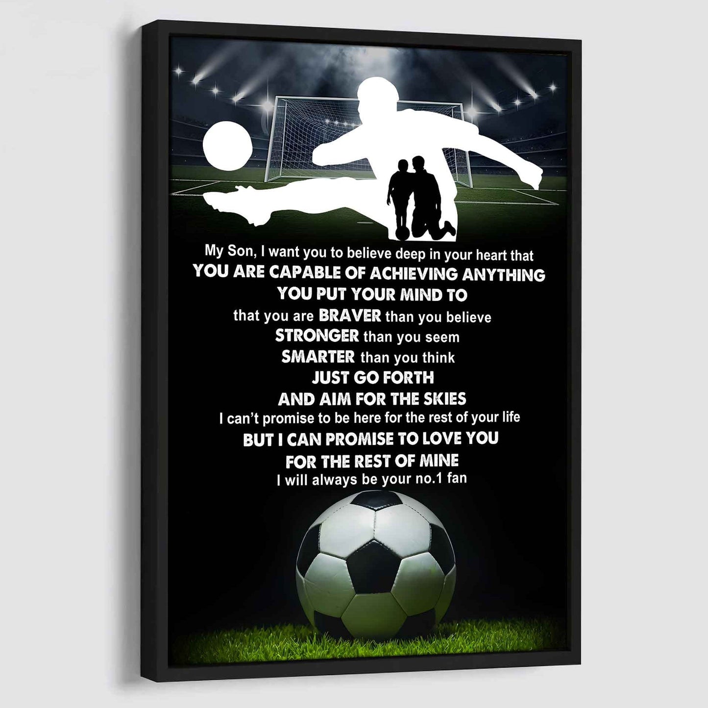 Baseball Poster Canvas Dad To Son - That You Are Braver Than You Believe You Are Capable Of I Will Always Your No 1 Fan