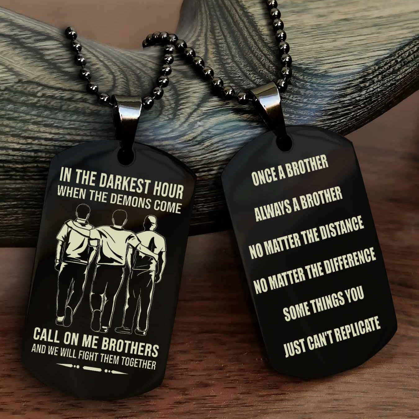 Cowboy Customizable engraved dog tag double sided gift from brother Once A Brother Always A Brother