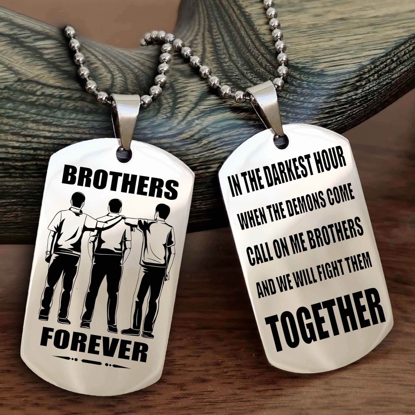 TWD Personalized Double Sided Dog Tag For My Brother - Call On Me Brother And We Will Fight Them Together Gift For Your Friend