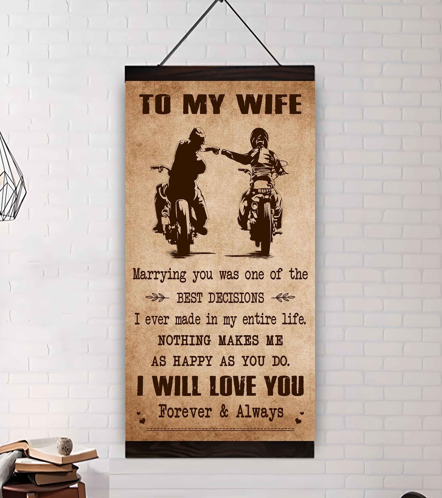 Poster Canvas To My Wife Marrying You Was One Of The Best Decisions - I Will Love You Forever And Always Gift For Your Wife