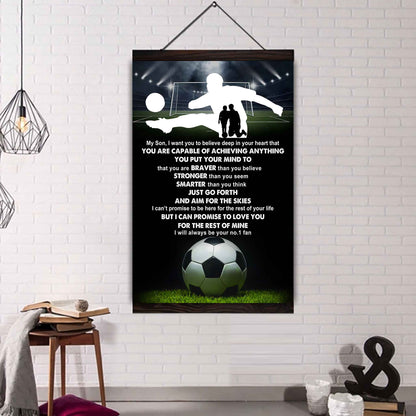 Sport Poster Canvas Dad To Son - That You Are Braver Than You Believe You Are Capable Of I Will Always Your No 1 Fan