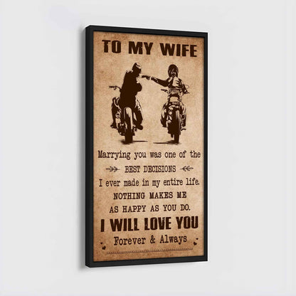 Family Poster Canvas To My Wife Marrying You Was One Of The Best Decisions - I Will Love You Forever And Always Gift For Your Wife