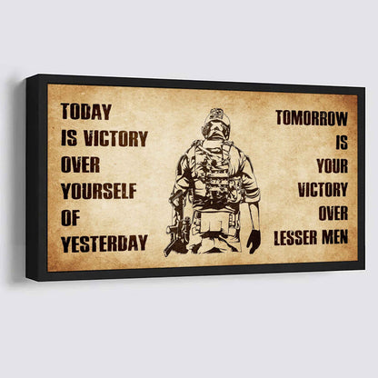 Personalized Samurai Poster Canvas - Today Is Victory Over Yourself Of Yesterday Tomorrow Is Your Victory Over Lesser Men