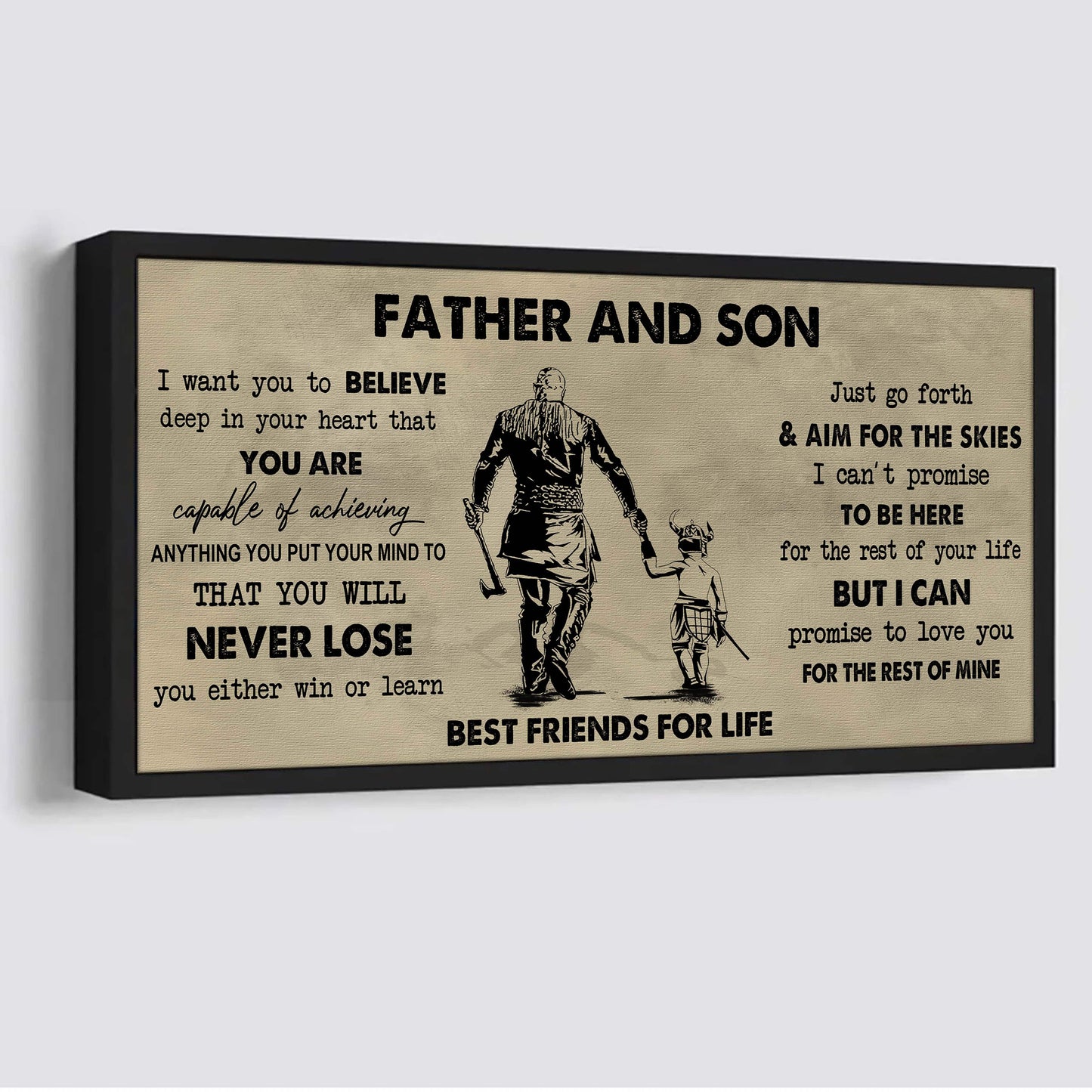 DRB Father And Son Best Friend For Life - You Will Never Lose Poster Canvas Gift For Son From Father -Photo Upload