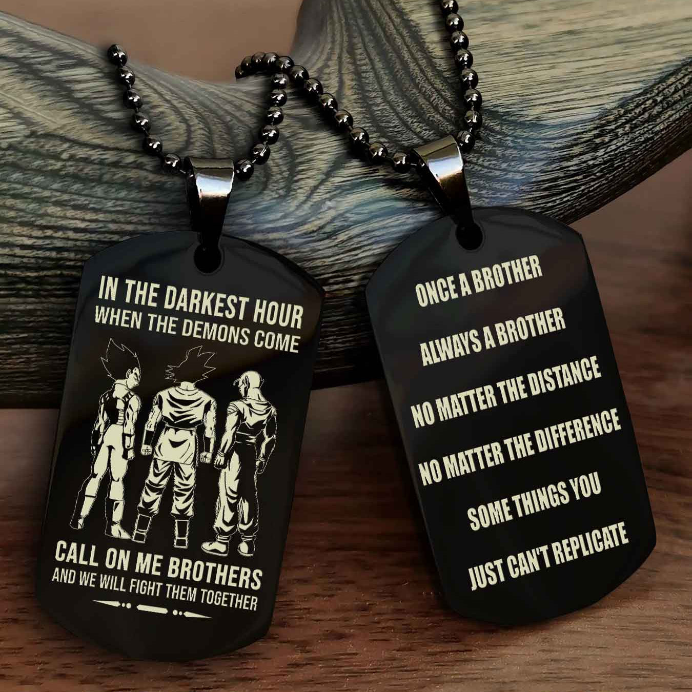Viking Customizable engraved dog tag double sided gift from brother Once A Brother Always A Brother