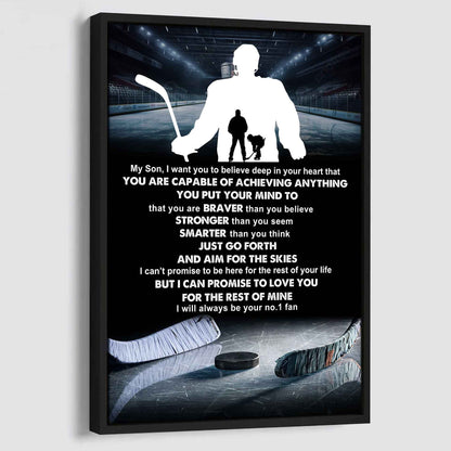 Sport Poster Canvas Dad To Son - That You Are Braver Than You Believe You Are Capable Of I Will Always Your No 1 Fan