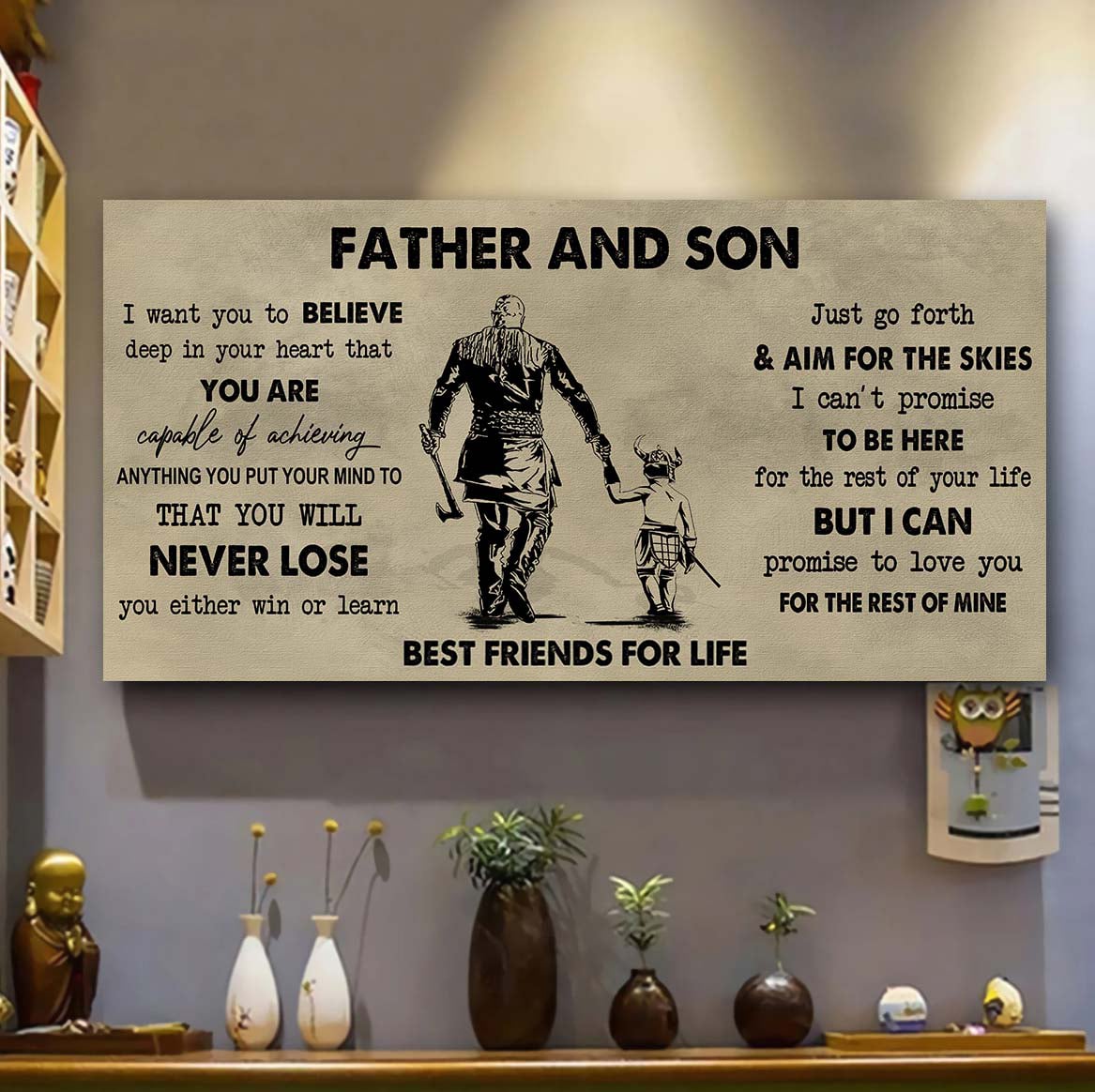 DRB Father And Son Best Friend For Life - You Will Never Lose Poster Canvas Gift For Son From Father -Photo Upload