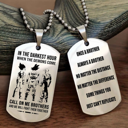 Viking Customizable engraved dog tag double sided gift from brother Once A Brother Always A Brother