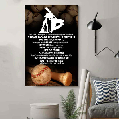 Sport Poster Canvas Dad To Son - That You Are Braver Than You Believe You Are Capable Of I Will Always Your No 1 Fan