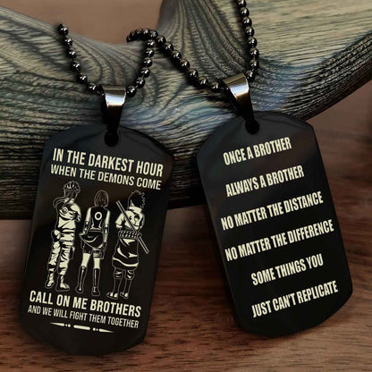 Cowboy Customizable engraved dog tag double sided gift from brother Once A Brother Always A Brother
