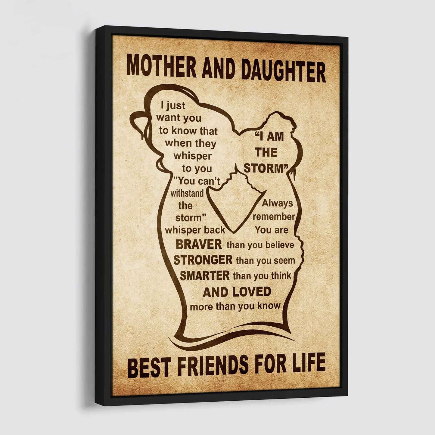 Personalized Family Poster Canvas Mother And Daughter Best Friend For Life Gift From Mom Gift For Your Daughter With Motivational Message