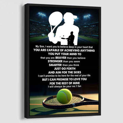 Baseball Poster Canvas Dad To Son - That You Are Braver Than You Believe You Are Capable Of I Will Always Your No 1 Fan