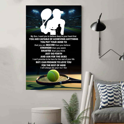 Baseball Poster Canvas Dad To Son - That You Are Braver Than You Believe You Are Capable Of I Will Always Your No 1 Fan