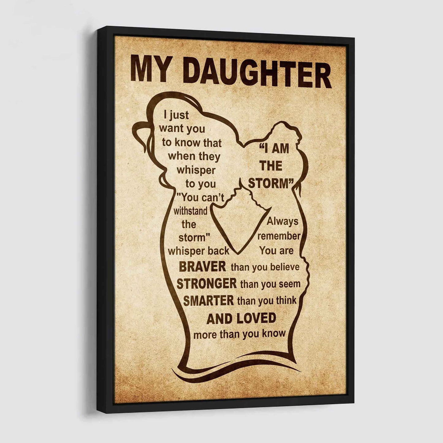 Personalized Family Poster Canvas My Daughter Gift From Mom For Your Daughter With Motivational Message