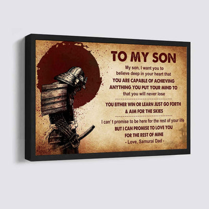Samurai Poster Canvas You Will Never Lose You Either Win Or Learn From Dad To Son