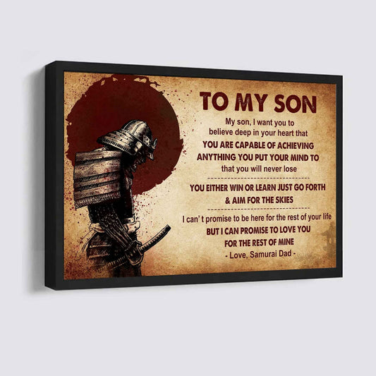 Samurai Poster Canvas You Will Never Lose You Either Win Or Learn From Dad To Son