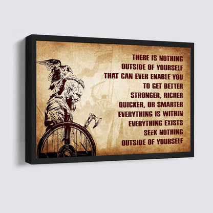 Samurai Poster Canvas There Is Nothing Outside Of Yourself Best Gift With Motivation Quotes