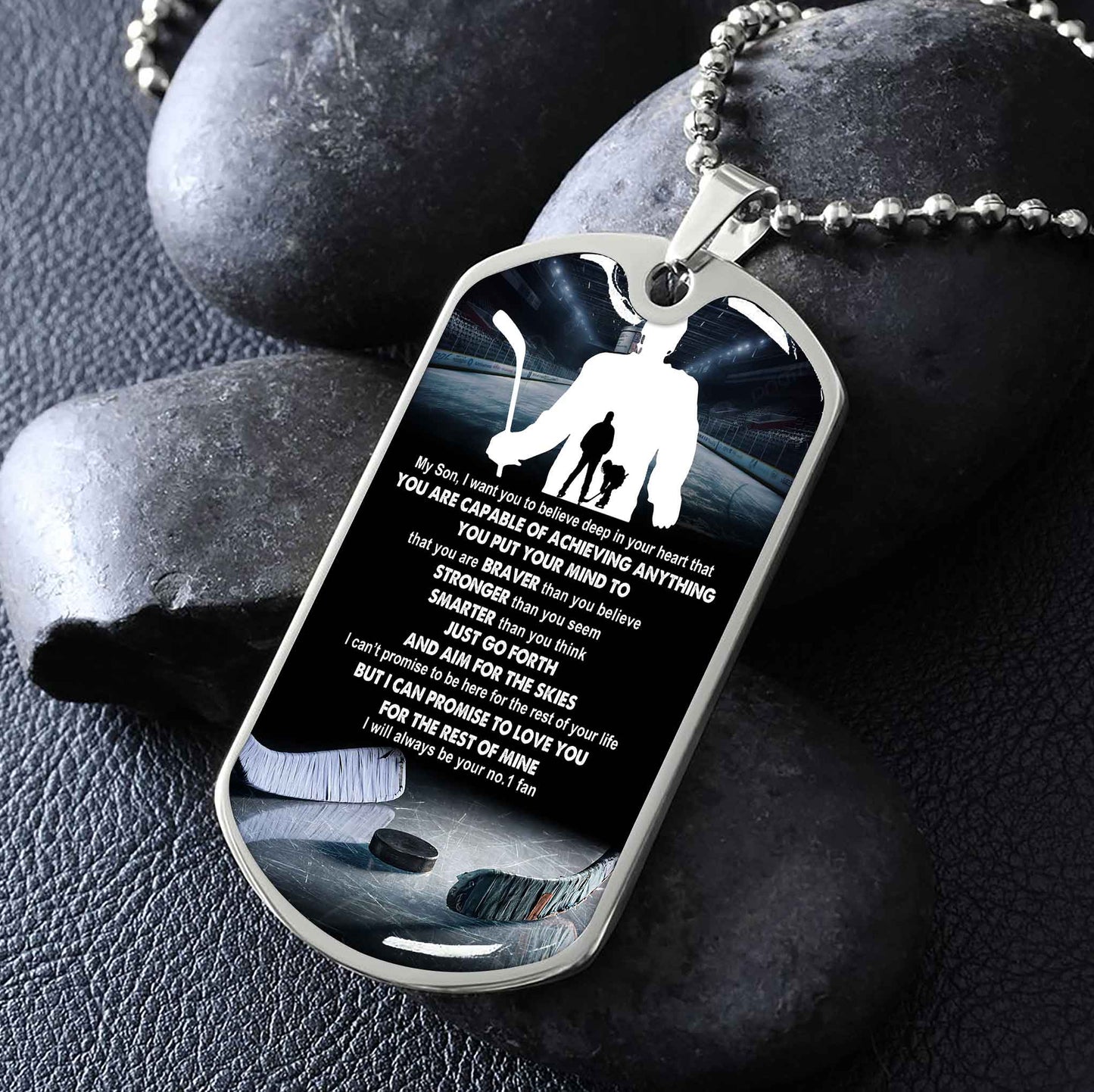 Sport Military Chain 18K Gold Plated Silver Plated To My Son From Dad Motivation Message I Will Always Be Your No 1 Fan