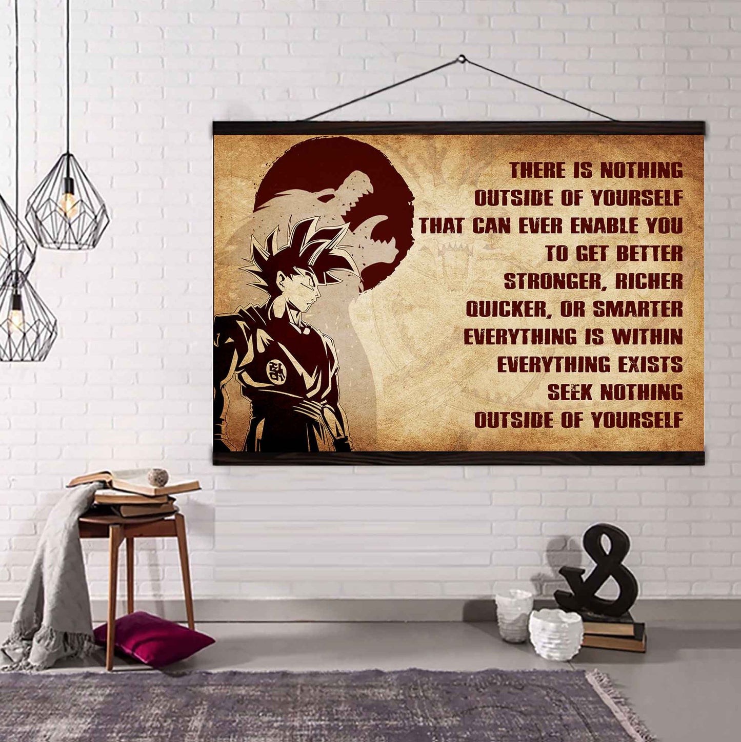 Samurai Poster Canvas There Is Nothing Outside Of Yourself Best Gift With Motivation Quotes