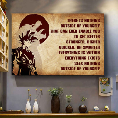 Samurai Poster Canvas There Is Nothing Outside Of Yourself Best Gift With Motivation Quotes