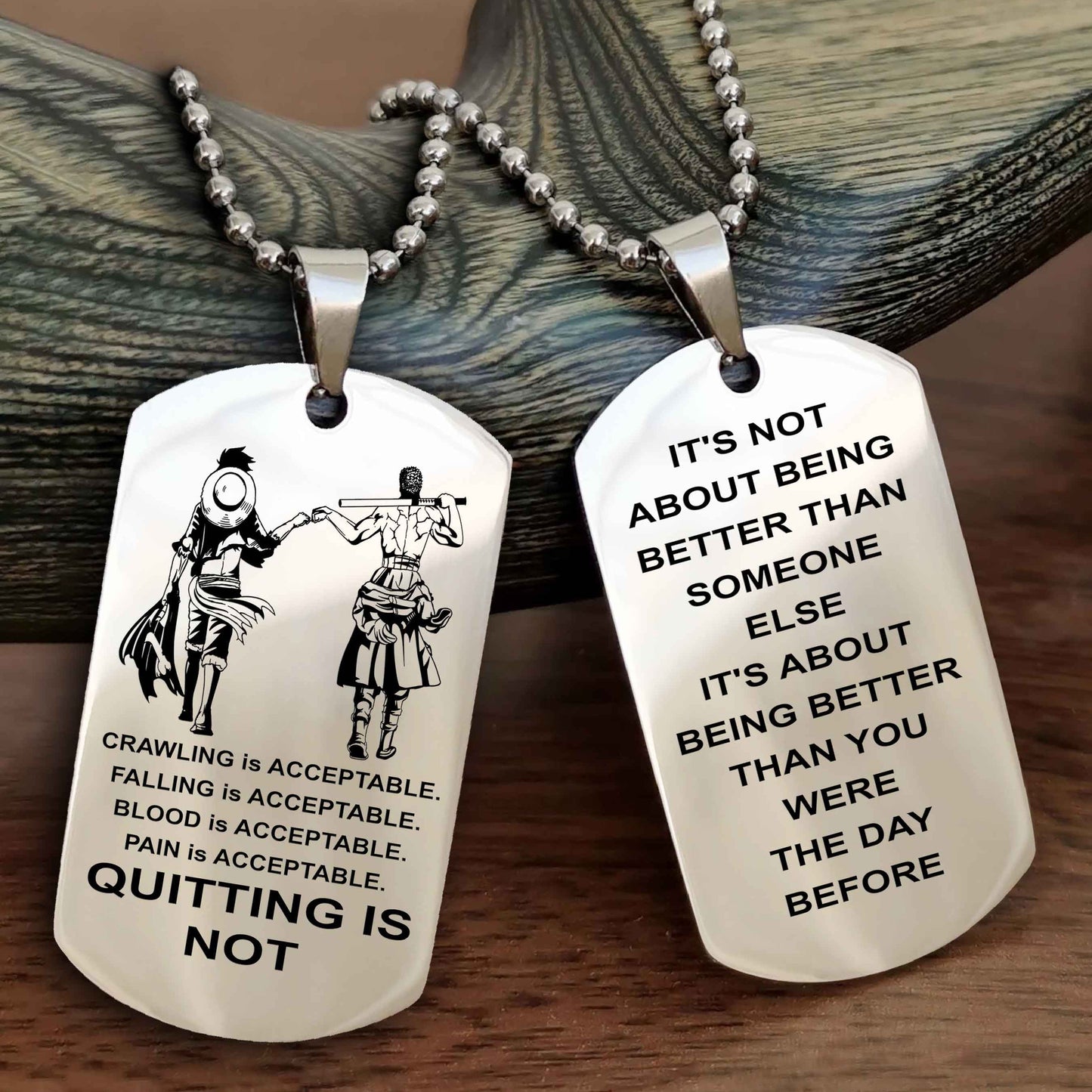 Spartan Double Sided Dog Tag Quiting Is Not It Is About Being Better Than You Were The Day Before