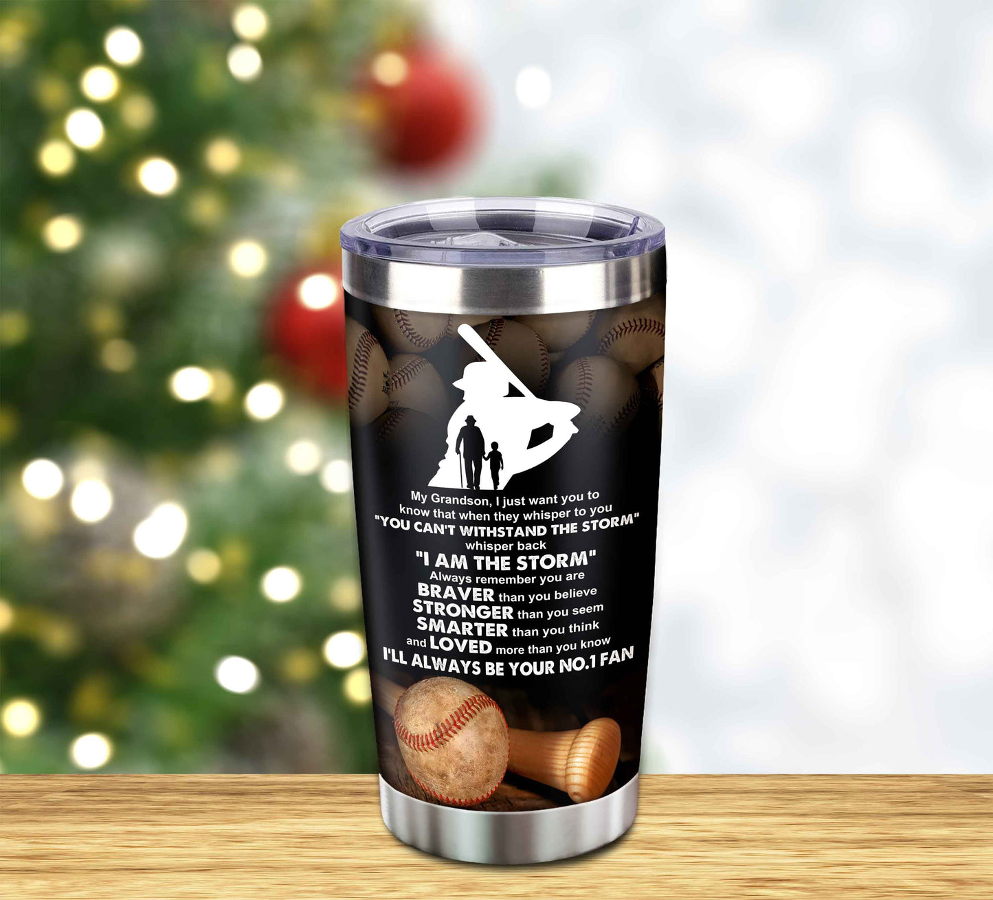 Customizable Tumbler To My Grandson With Inspriration Quotes From Grandpa And Grandma