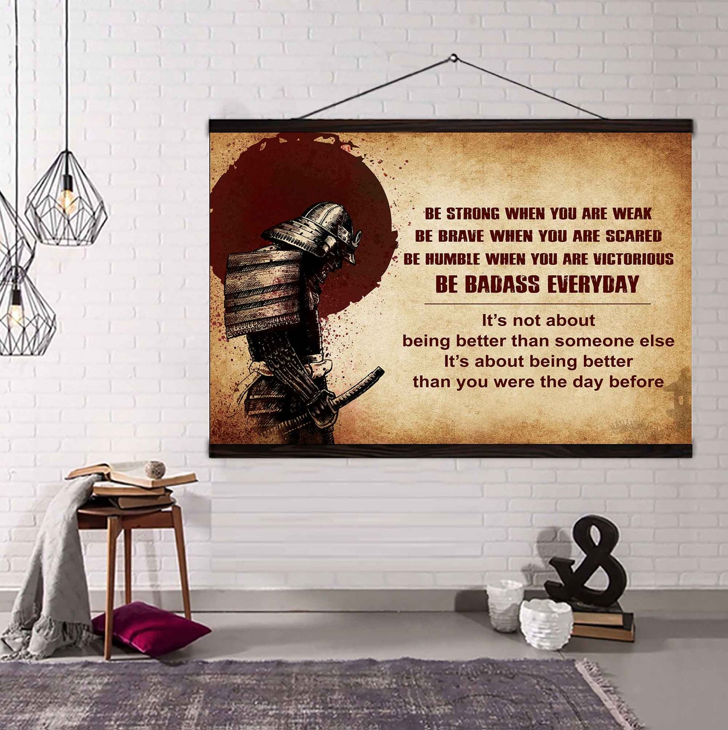 New Version Warrior Poster Canvas Be Strong When You Are Weak Be Badass Everyday From Dad To Son Gift For Your Son Motivational Quotes