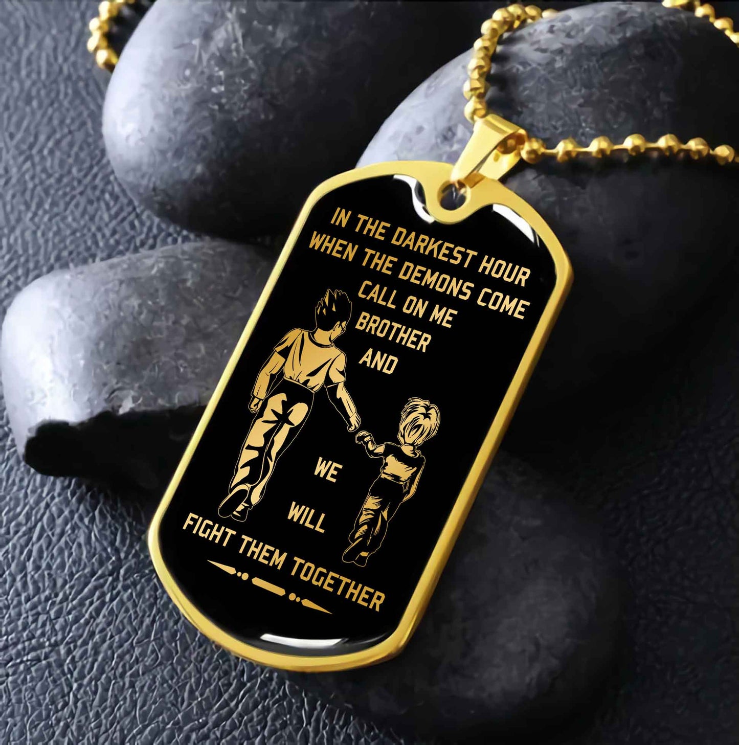 GH and GT Military Chain Silver Plated 18K Gold Plated Brother Forver Call On Me Brother And We Will Fight Them Together