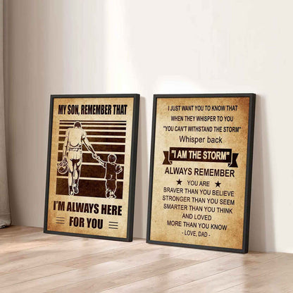 Combo 2 Sport Poster Canvas My Son Remember That - Whisper Back I'm The Storm