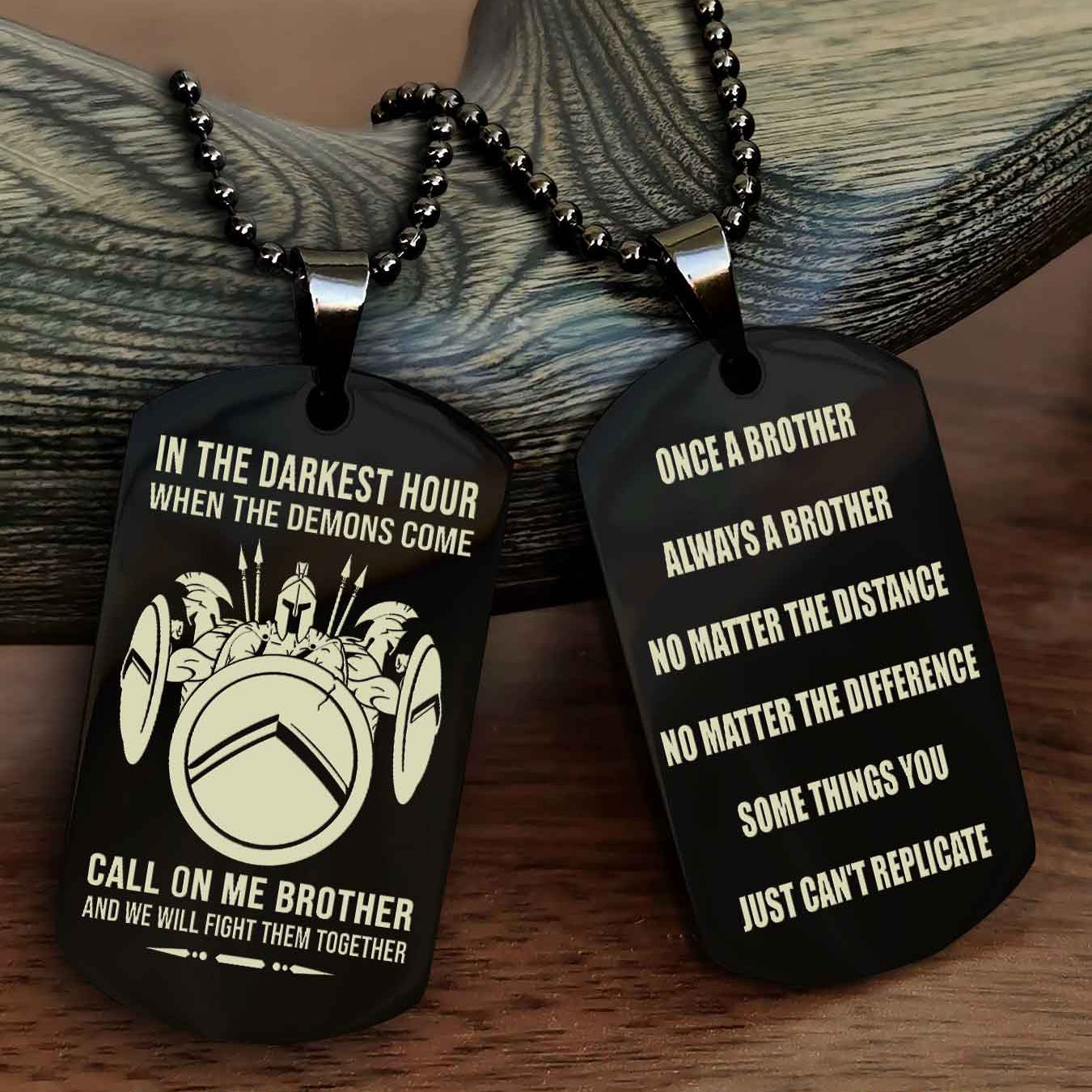 TWD Customizable engraved dog tag double sided gift from brother Once A Brother Always A Brother