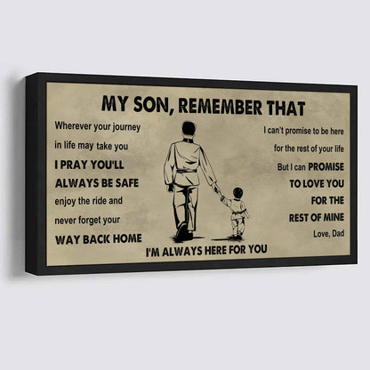 Personalized Sport Poster Canvas -  My Son Remember That Never Forget Your Way Back Home