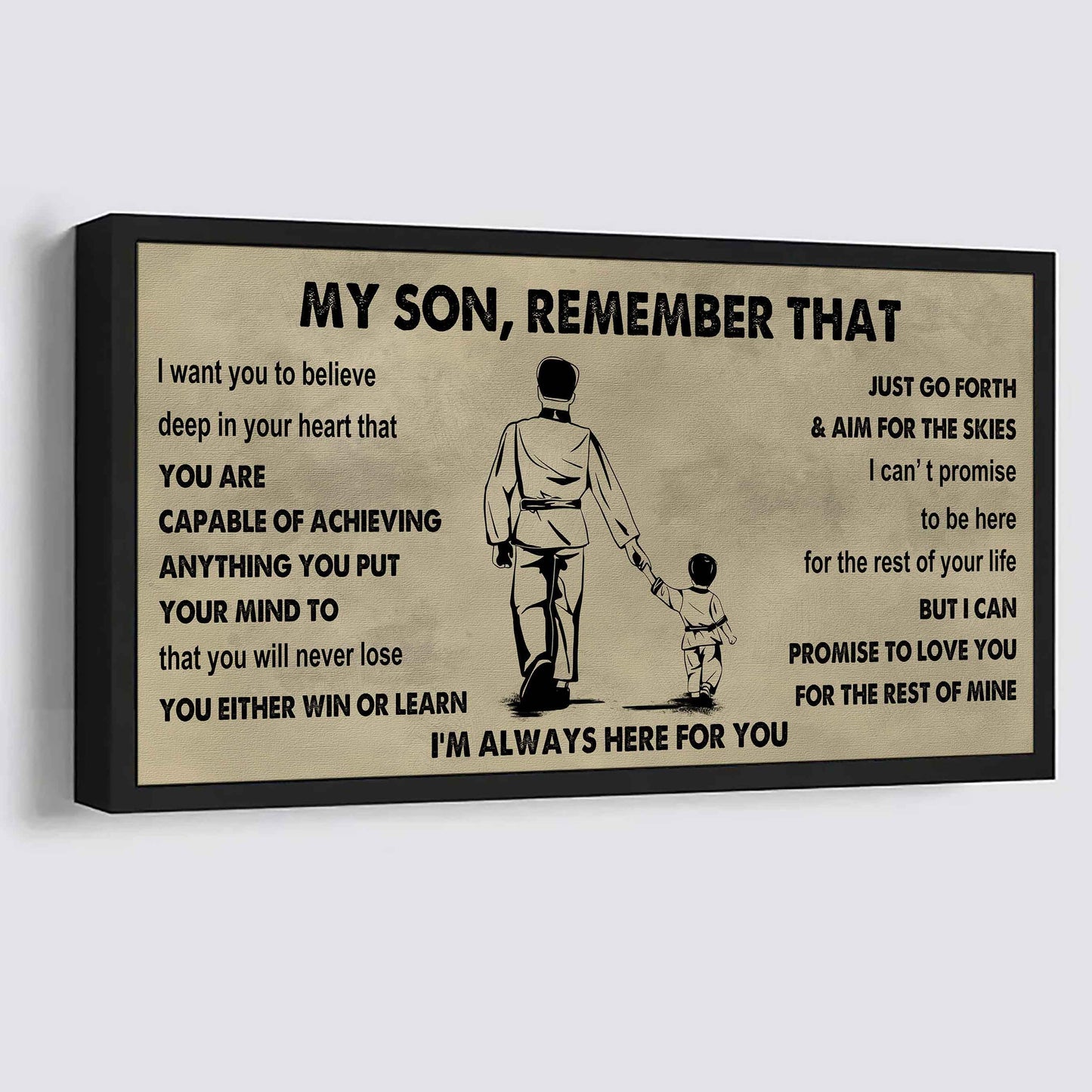 Personalized Sport Poster Canvas -  My Son Remember That You Will Never Lose You Either Win Or Learn