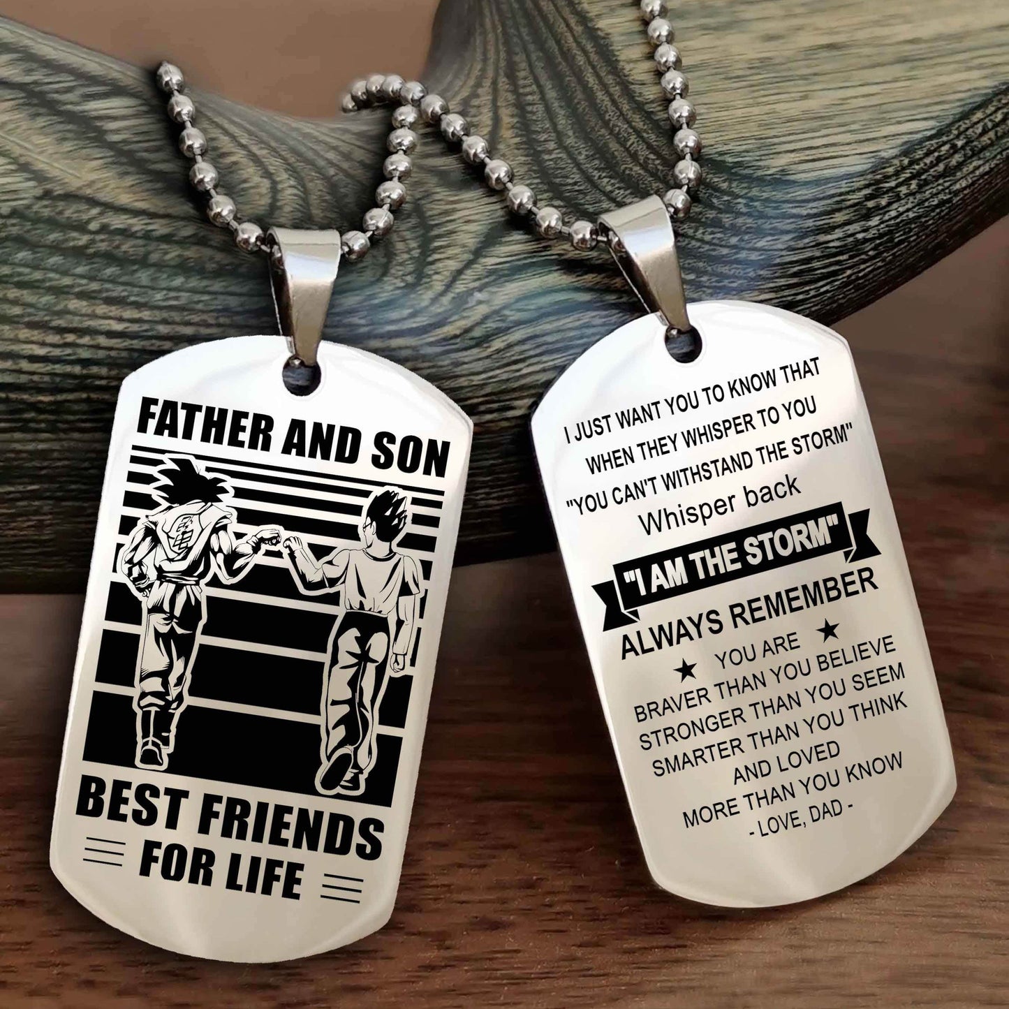 Cowboy Personalized Double Sided Dog Tag To My Son I Love You - Whisper Back I'm The Storm