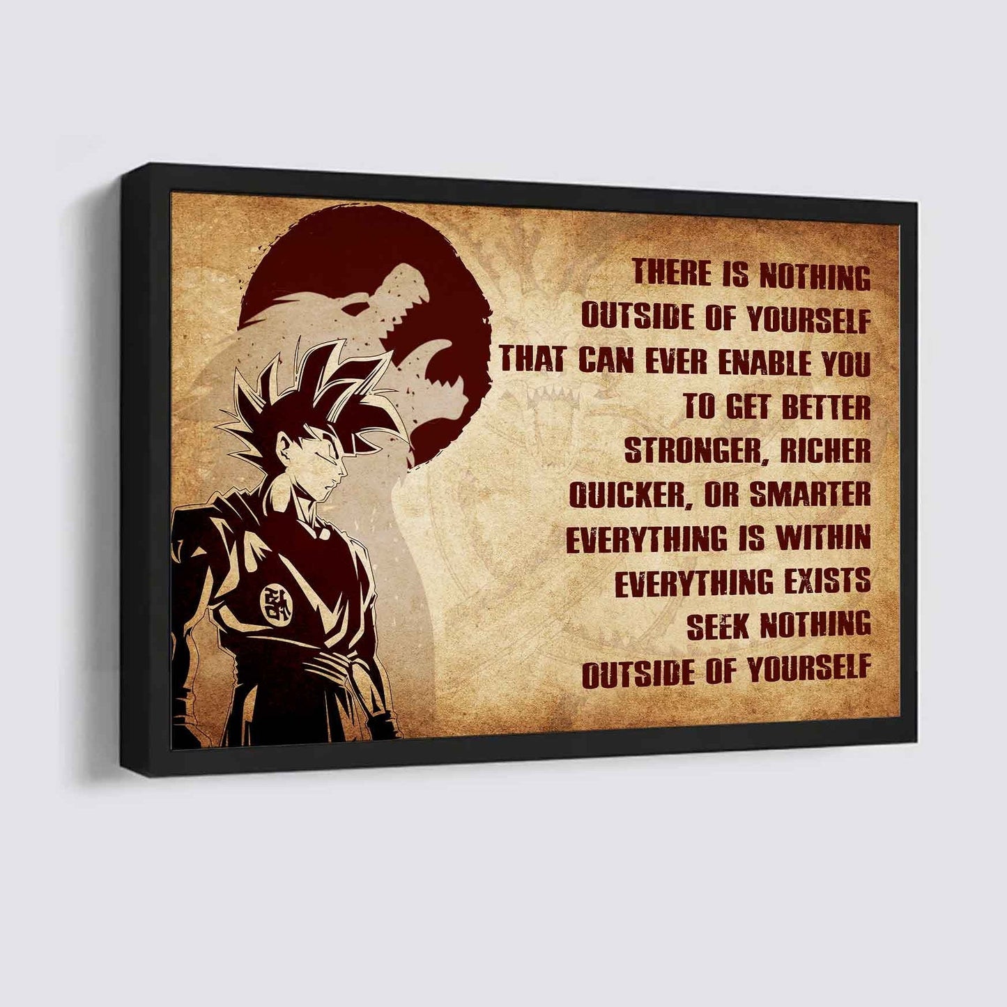 Samurai Poster Canvas There Is Nothing Outside Of Yourself Best Gift With Motivation Quotes