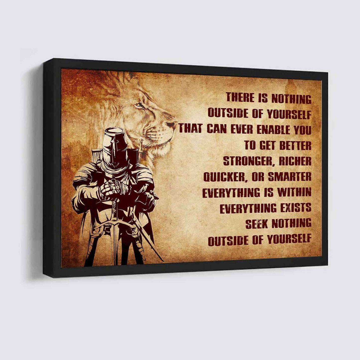 Samurai Poster Canvas There Is Nothing Outside Of Yourself Best Gift With Motivation Quotes