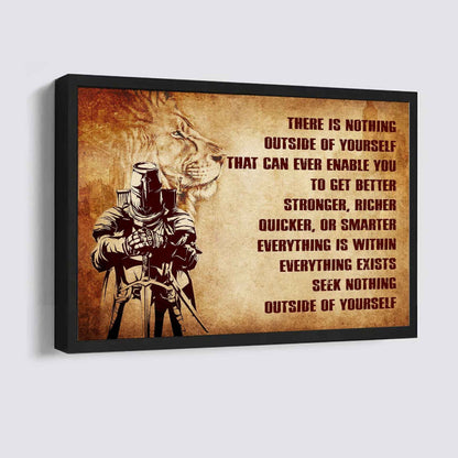 Samurai Poster Canvas There Is Nothing Outside Of Yourself Best Gift With Motivation Quotes